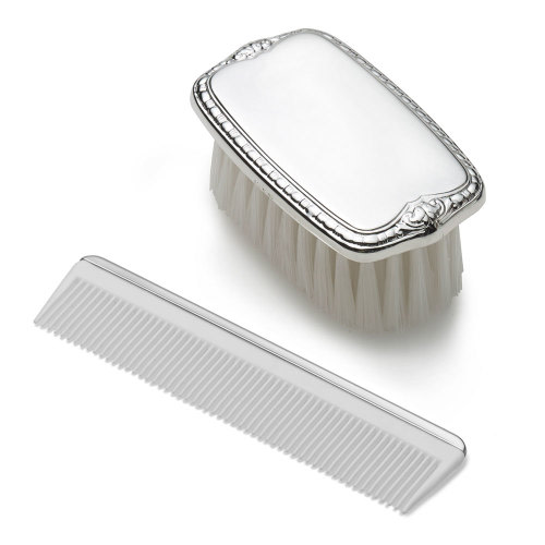 Sterling Collectables: Empire Silver Boys Plain Brush & Comb Set Sterling