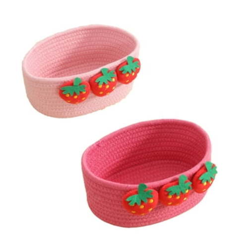 CNKOO Strawberry Foldable Linen Storage Basket Organizer for Baby Clothes, Kids Toys, and Gadgets (Red)