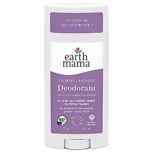 Earth Mama Calming Lavender Deodorant | Safe for Sensitive Skin, Pregnancy and Breastfeeding, Contains Organic Lavender, Calendula and Coconut Oil, No Baking Soda or Aluminum, 2.65-Ounce