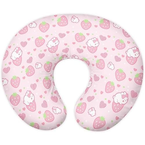 Strawberry Bunny Nursing Pillow Cover Nursing Pillows for Breastfeeding Fits The Original Support for Breastfeeding Nipple Shields for Breastfeeding Newborn
