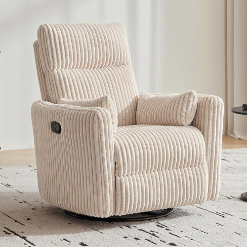 Ebern Designs Sherry 34'' Upholstered Manual & Power Swivel Recliner Rocker with USB Port & Reviews | Wayfair