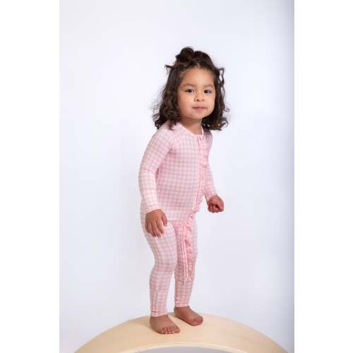 LS Zip PJ - Gingham in Cottage Pink – Goosies