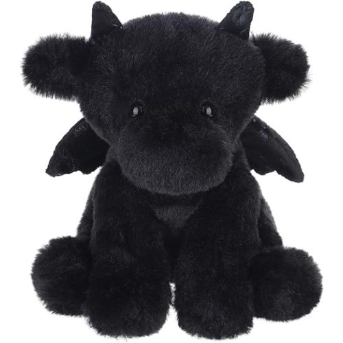 Apricot Lamb Black Dragon Plush Stuffed Animals for Kids, Soft Cute Plush Toys for Baby Girl and Boy, Fluffy Black Dragon Black