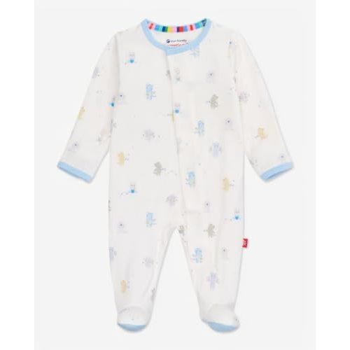 Magnetic Me Boys Modal Magnetic Baby Footie Pajamas | Silky Soft Modal Fabric | Blue Baby Beats | 6-9 Months