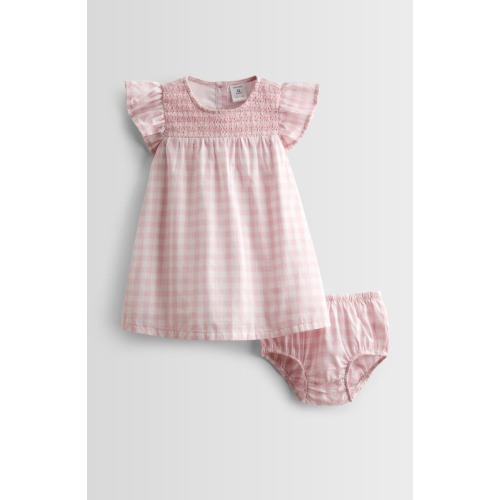 Smocked Cotton Dress & Bloomers