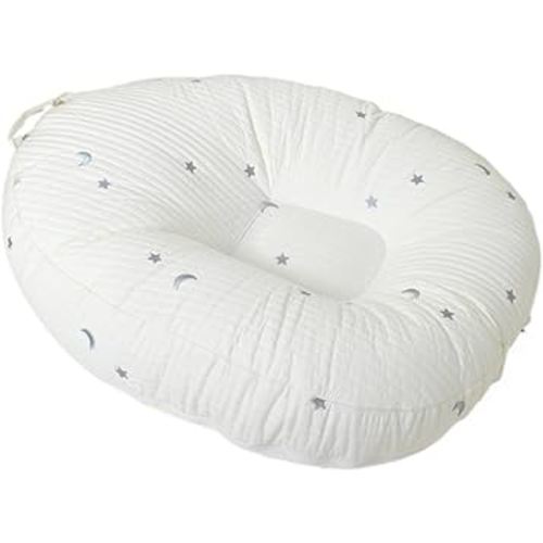 EFELIM Large Nest Pillow with Cotton Cover, Skin Friendly Lounger Pillow Multifunctional Soft Floor Lounger Pillow Baby Shower (Silvery, 23.6x29.5inch)