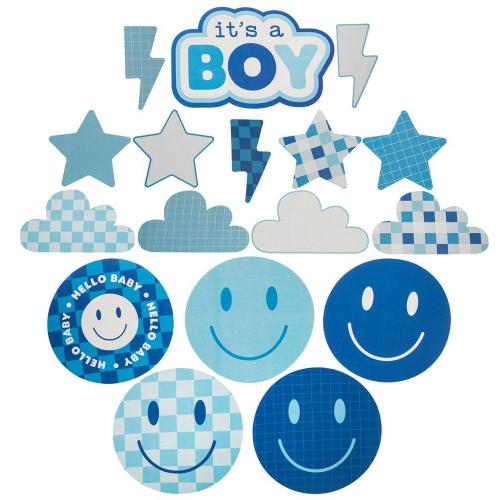 Blue Retro Baby Boy Cutouts