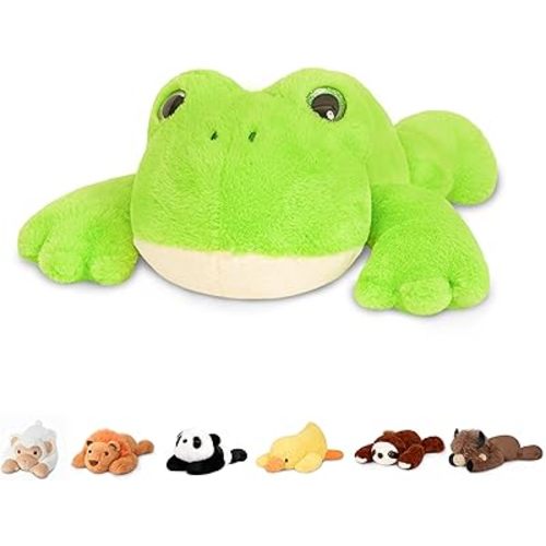 Niuniu Daddy 3.3 lbs 20" Green Frog Weighted Stuffed Animals for Kids & Adults, Soft Sensory Comfort Plush Toy for Sleeping, Cute Lying Lap Pad Pillow for Huggable Gift
