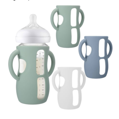 BUSOHA 3 Pack Silicone Sleeves for Avent Baby Bottles - Anti Breakage Baby Bottle Holder with Handle for Avent Natural Glass Baby Bottles,Compatible with Avent Baby Bottle,8 OZ