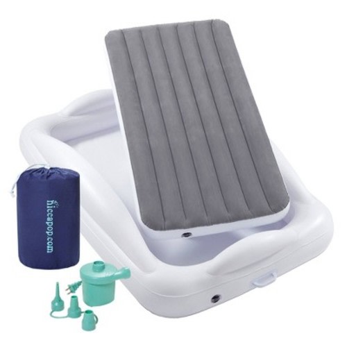 hiccapop Inflatable Toddler Bed - Gray