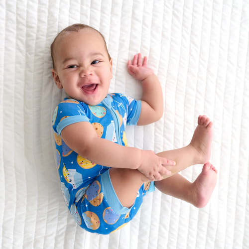 Blue Cookies & Milk Shorty Zippy - Little Sleepies