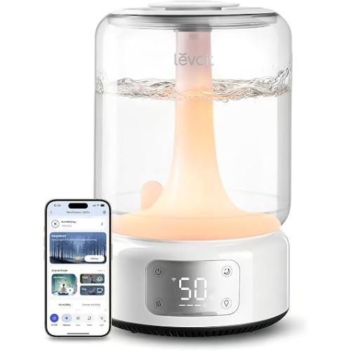 Levoit Humidifiers for Bedroom Large Room, 6.2L Tank, Smart App, Quiet 26dB