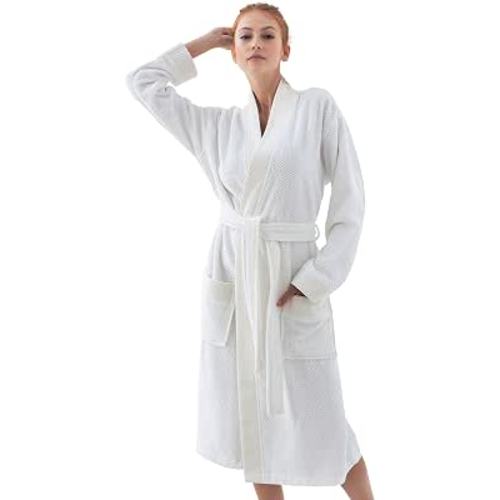 SEYANTE Turkish Cotton Terry Kimono Bathrobe for Women