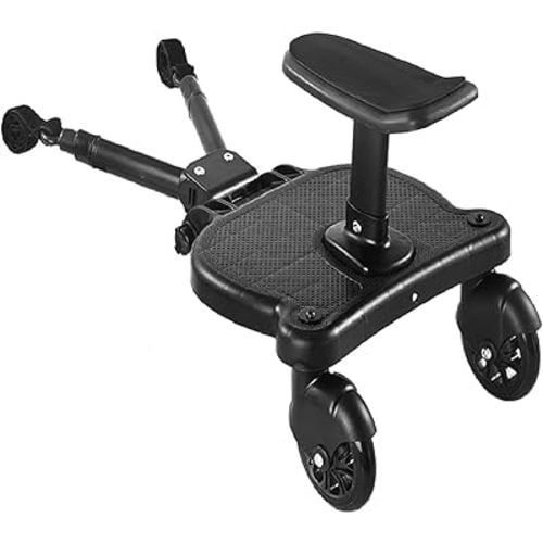 Universal Stroller Board with Detachable Seat, 2in1 Sit and Stand Stroller Glider Board for Most Strollers, Holds Children Up to 55 LBs Stroller Standing Board