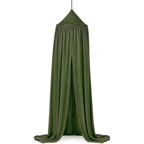 Green Bed Canopy, Hanging Round Dome Mosquito Net Curtains Tent Canopies Over Corner Cute Princess Style Decoration Crib Ceiling Castle For Girls Baby Kids Boys Child Nursery Bedroom Reading Nook Play