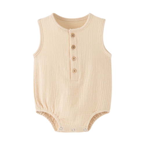 Baby Boy/Girl Romper Sleeveless Cotton Linen Tank Top Bodysuit One Piece Neutral Baby Summer Clothes