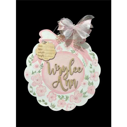 Baby Girl Hospital Door Hanger