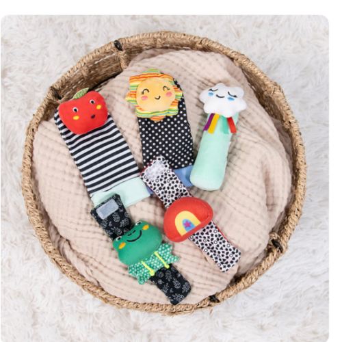 Montessori Baby Sock Rattles Set of 5