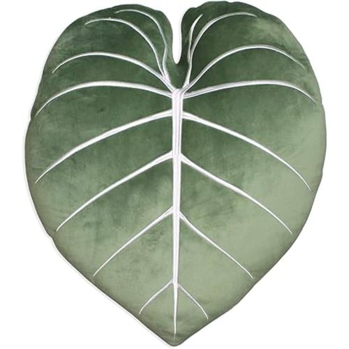 Green Philosophy Co. Philodendron Gloriosum Leaf Pillow - Moody Green