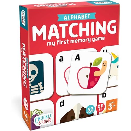 Chuckle & Roar - Matching Game Alphabet - Board Game for Kids 3 and up - Concentration Game for Toddlers - Preschool