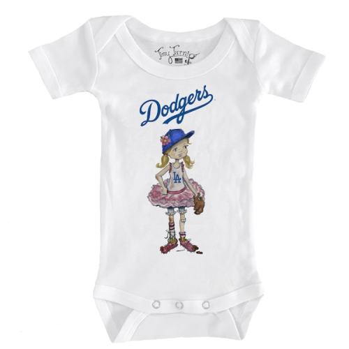 Infant Los Angeles Dodgers Tiny Turnip White Baseball Babes Bodysuit