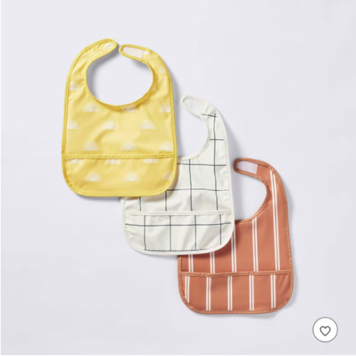 Water-Resistant Bibs - 3pk - Suns/Stripe - Cloud Island™