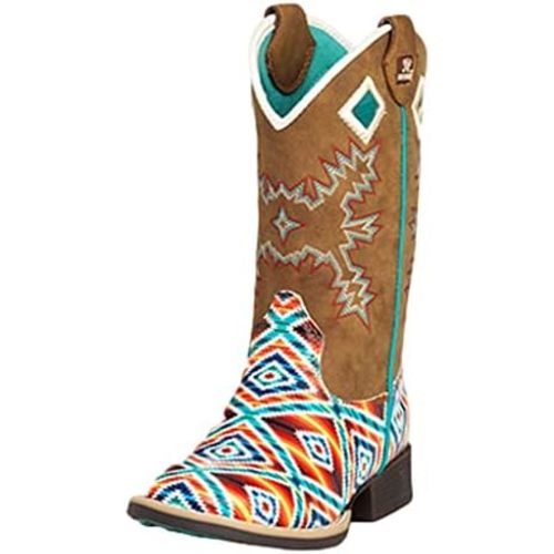 Twister Western Boots Girls Brynlee Round Toe Zipper Brown 4418202