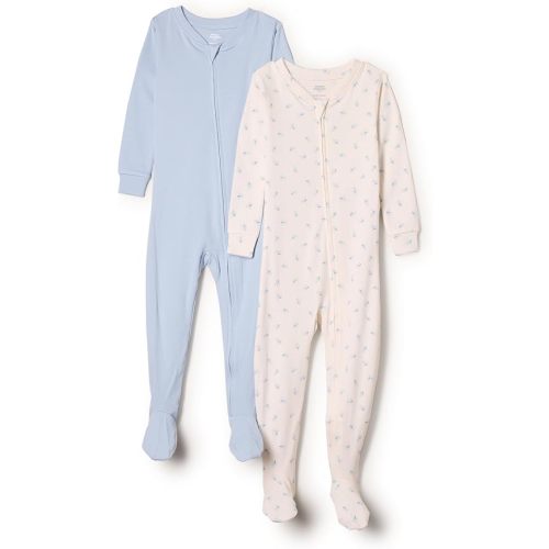 Amazon Essentials x Sofia Grainge Unisex Toddlers and Babies' Snug-Fit Cotton Footed Pajamas, Pack of 2