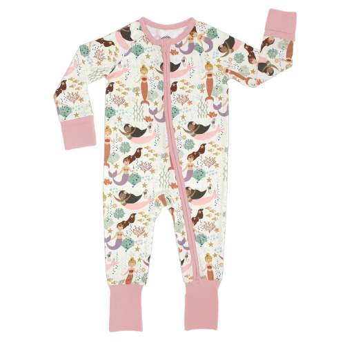 Mermaids-making-waves-bamboo-convertible-baby-pajama (12-18M) – Emerson and Friends