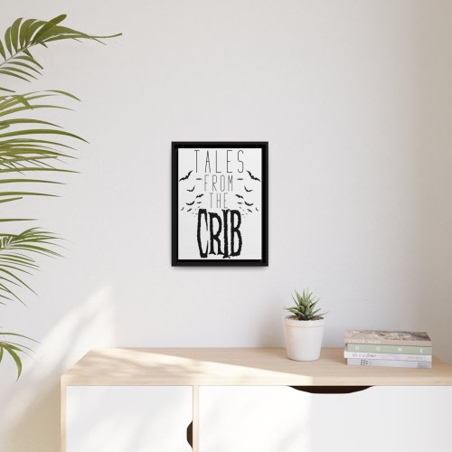 Tales From The Crib Matte Halloween Canvas, Baby Bat Shower Gift, Nursery, Goth Decor, Alternative, Vintage Gothic Crypt Spooky Funny Witch