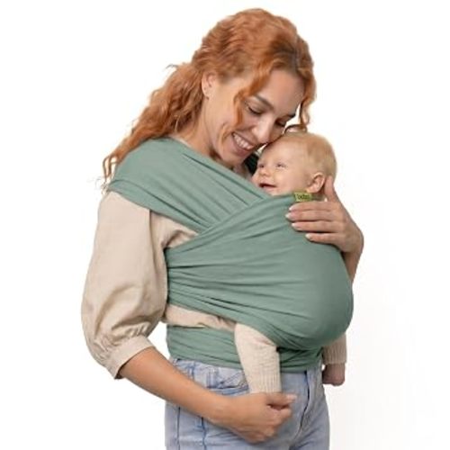 Boba Baby Wrap Carrier – Original Baby Sling Carrier for Newborns (7–35 lbs), Soft, Secure, Hands-Free & Ergonomic, Ideal for Comfortable Bonding, New Parents (Sage Green)
