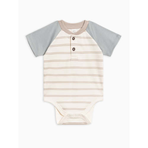 Sosa Raglan Henley Bodysuit - Dover Stripe / Mist - 0-3M