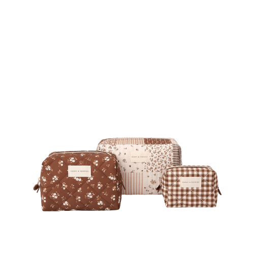 Cosmetic Trio Brown Patchwork