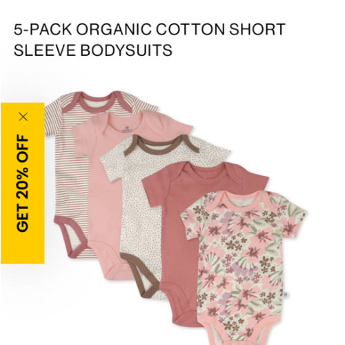5-Pack Organic Cotton Short Sleeve Bodysuits | Honest Baby Clothing