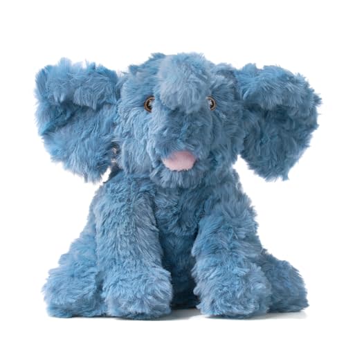 Hopearl Adorable Plush Calf Elephant Toy Floppy Elephish Ultra Soft Haggable Stuffed Animal Holiday Birthday Gift for Boys Girls Kids Toddlers, Blue, 9''