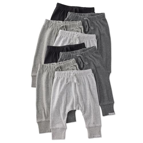 Butterblu Jordan 8-Pack Jogger Pants 100% Organic Cotton Bottoms Set | GOTS Certified Organic Cotton for Baby, Toddler Girls, Boys, Unisex, Machine Washable, Made to Match Colors