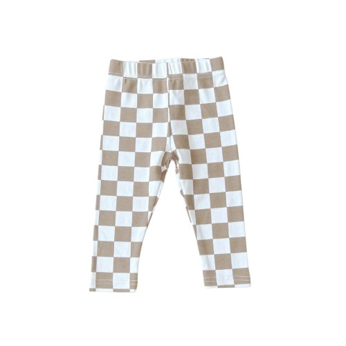 Checkered Leggings | Latte – Peachee