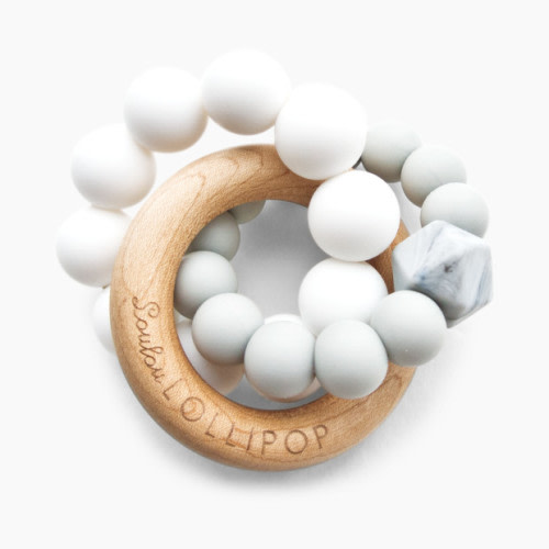 Trinity Silicone & Wood Teether - Cool Grey