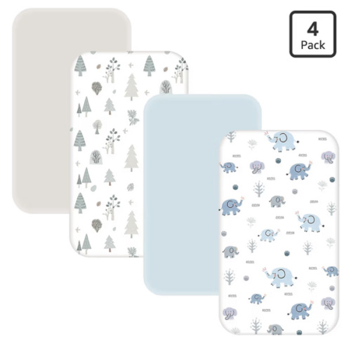 Amazon.com: 4 Pack Bassinet Sheets - 33"x20" Bedside Bassinet Sheets for Baby Delight, Angelbliss, Maxi-COSI, Fodoss & Most Regular Size Bedside Sleeper | Ultra Soft Skin Friendly Bassinet Fitted Sheets for Boys