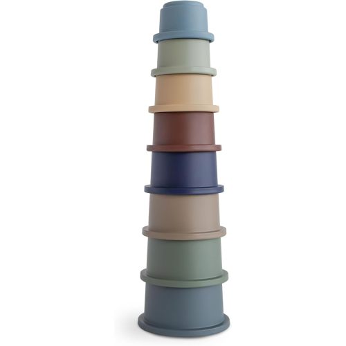 mushie Stacking Cups Toy 8 pcs | Made in Denmark (Forest)