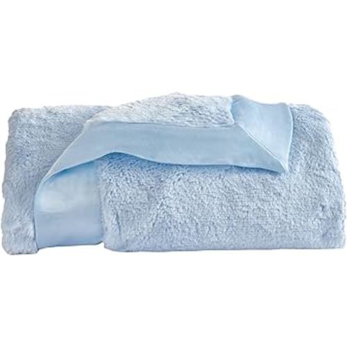 Little Giraffe Baby Blanket - Luxe Soft Blanket with Satin Trim - Baby Stroller Blanket - Newborn Baby Essentials & Baby Gifts - 29x35" - Blue