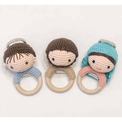 Holy Family Rattle-Set of 3-Jesus, Mary and Jospeh