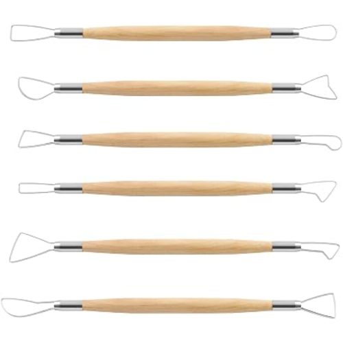 suiwotin 6pcs Double-Sided Clay Sculpting Tools, Ribbon Clay Tools