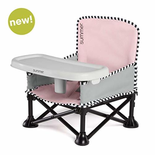 Summer Pop ‘n Sit SE Booster Chair, Sweet Life Edition, Bubble Gum Color – Booster Seat for Indoor/Outdoor Use – Fast, Easy and Compact Fold - Sweetlife Edition