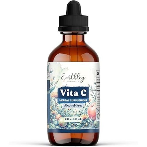 Earthley Wellness Vita-C, A Natural Source of Vitamin C, Whole Food Form of Vitamin C, Extracted from Amla Berries, Orange Peel, and Dandelion Leaf (2oz)