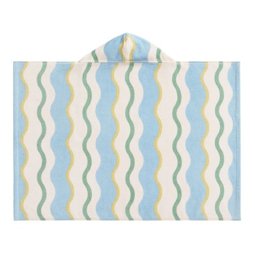 Wavy Stripe Baby Beach Hooded Towel UPF 50+