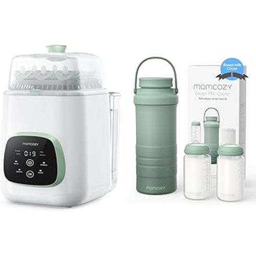 Momcozy KleanPal Pro Baby Bottle Washer & Momcozy 22oz Portable Breast Milk Cooler for Outdoor