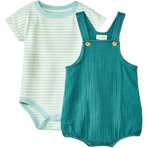 Cat & Jack Babys' Gauze Shortalls Top & Bottom Set-