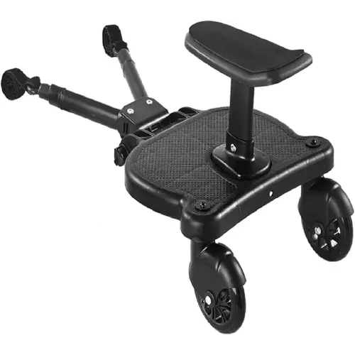 2025 New-Universal Stroller Board with Detachable Seat, 2in1 Sit and Stand Stroller Glider Board for Most Strollers, Holds Children Up to 55 LBs Stroller Standing Board