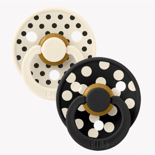 BIBS STUDIO Pacifiers 2 Pack Polka | Ivory/Black | Latex – Bibsworld store US